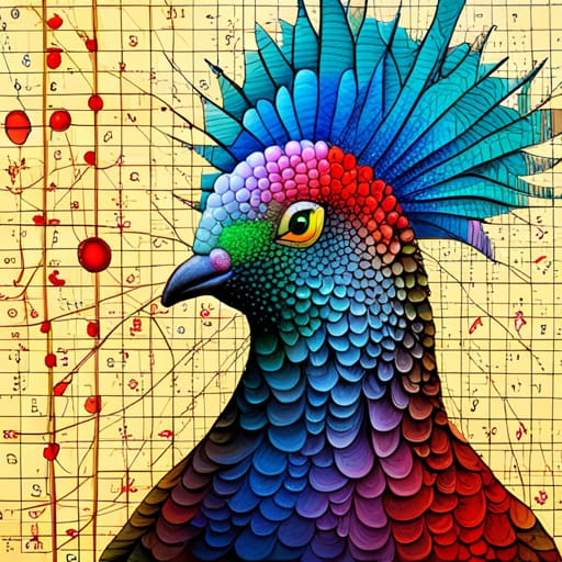 pigeon surrounded by mathematics